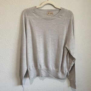 Navia Faroe Islands 100% Wool Crewneck Sweater Grey Medium Knit Gorpcore